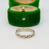 Sterling Silver Twisted Flattened Rope Ring Vintage c1970 Size L 1/2