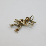 Sterling Silver Novelty Man With Ladder & Cat Charm Pendant Vintage c1970s