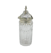 Victorian Sterling Silver & Cut Glass Cruet Pot Antique c1840 Sheffield