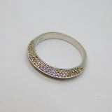 Sterling Silver Pave Set White Sapphire Peaked Ring Modern c2020 Size T 1/2