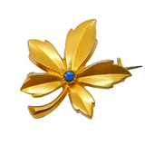 19th Century French '18ct Gold Fix' Leaf Form Brooch Pin Antique c1890