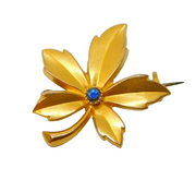 19th Century French '18ct Gold Fix' Leaf Form Brooch Pin Antique c1890