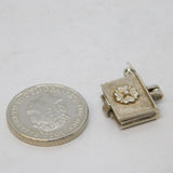 Sterling Silver Holy Bible Opening Charm Pendant Vintage c1970