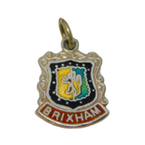 Sterling Silver Brixham Enamel Souvenir Charm Pendant Vintage c1970