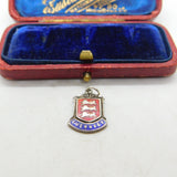 Sterling Silver and Coloured Enamel Travel Shield Guernsey Charm Vintage c1970