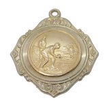 Sterling Silver, Gold Fronted Lawn Boules Sporting Fob Medal Vintage c1950