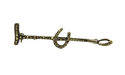 Sterling Silver Marcasite Hunting Whip & Horseshoe Deco Brooch Pin Antique c1920