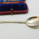 Norwegian Silver Plated & Enamel Sunset Scene Souvenir Spoon Opal Nysolv
