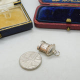 Sterling Silver Traditional Postbox Charm Pendant Vintage c1970