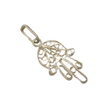Sterling Silver Filigree Hand Charm Pendant Vintage c1970s