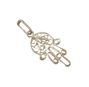 Sterling Silver Filigree Hand Charm Pendant Vintage c1970s
