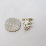 Sterling Silver Surfing Hippo Charm Pendant Vintage c1970