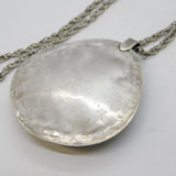 19th Century Ottoman Sterling Silver Banded Agate Medallion Necklace Antique