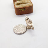 Sterling Silver Genie in the Lamp Opening Charm Pendant Vintage c1970