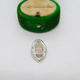 Sterling Silver Opal Drop Charm Pendant Vintage c1970