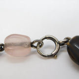 Sterling Silver Multi-Gem Set Bracelet Vintage c1970 Amber, Amethyst, Agate