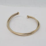 Studio Sterling Silver Crossover Bangle Bracelet Vintage c1970s