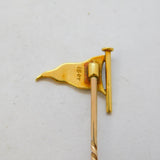 Victorian 15ct Yellow Gold & Enamel Royal Sailing Flag Stick Pin Antique c1890s
