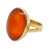 9ct Yellow Gold & Red Agate Signet Ring Vintage 1973 London