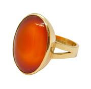 9ct Yellow Gold & Red Agate Signet Ring Vintage 1973 London