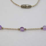 Sterling Silver & Beaded Amethyst Studio Necklace Vintage c1970s