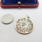 Silver Dipped Unusual 10 Moroccan Francs Coin Muhammed V Charm Pendant 1947