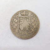 Queen Victoria .925 Silver Half Crown Coin Antique 1875 Fair Condition
