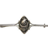 Scottish Sterling Silver Viking Ship Bar Brooch Vintage c1950 GP&S