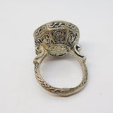 20th Century Ancient Style White Metal Centurion Agate Intaglion Signet Ring