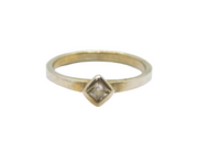 Sterling Silver White Topaz Stacking Band Or Dress Ring Modern c1990 Size L 1/2