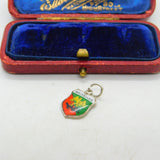 Sterling Silver and Coloured Enamel Travel Shield Charm 'Brussels' Vintage c1970