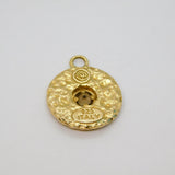 Italian Sterling Silver Gilt Smoky Quartz & Garnet Charm Pendant Modern c2000s
