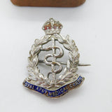 WWII-era Sterling Silver Enamel Royal Army Medical Corps Sweetheart Brooch