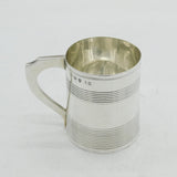 George III Sterling Silver Lined Pattern Christening Mug Antique 1797 London