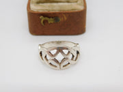 Sterling Silver Celtic Pattern Band Ring Vintage c1970 Size M 1/2 UK