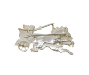 Sterling Silver Boudicca on her Chariot Brooch Pin Vintage 1998 London