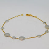 18ct White & Yellow Gold Moonscape Style Dress Bracelet Vintage c1990 Italian