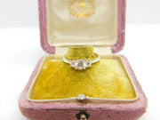 Sterling Silver Three Stone Diamante Ring Vintage c1970 Size P 1/2