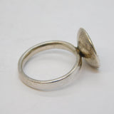 Studio Sterling Silver Floral Pattern Dress Ring Vintage c1970s