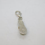 Sterling Silver Green & Yellow Enamel Flipflop Clip On Charm Vintage c1970