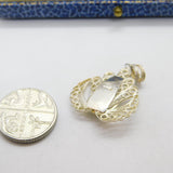 Sterling Silver Filigree Hand Form Charm Pendant Vintage c1970