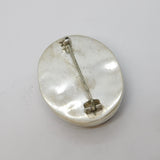Studio Sterling Silver & Baltic Amber Set Dress Brooch Antique c1930 Art Deco