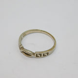 Sterling Silver Patterned Ichthys Symbol Band Ring Vintage c1970 Size U