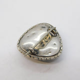 Sterling Silver Mounted Morpho Butterfly Wing Perched Bird Brooch Antique c1920