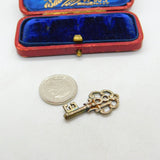 Sterling Silver 18th Birthday Key With "E" Initial Charm Pendant Vintage c1970