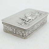 Edwardian Sterling Silver Sailing Scene Snuff Box Antique 1906 Birmingham