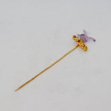 Victorian 18ct Gold, Ruby, Diamond & Amethst 'Manus Dei' Stick Pin Antique