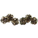 Studio Sterling Silver Floral Pattern Clip-On Earrings Vintage c1970s