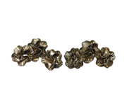 Studio Sterling Silver Floral Pattern Clip-On Earrings Vintage c1970s
