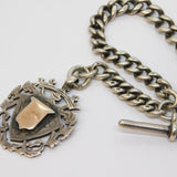 Victorian Chunky Sterling Silver Graduating Albert Watch Chain Antique 1896